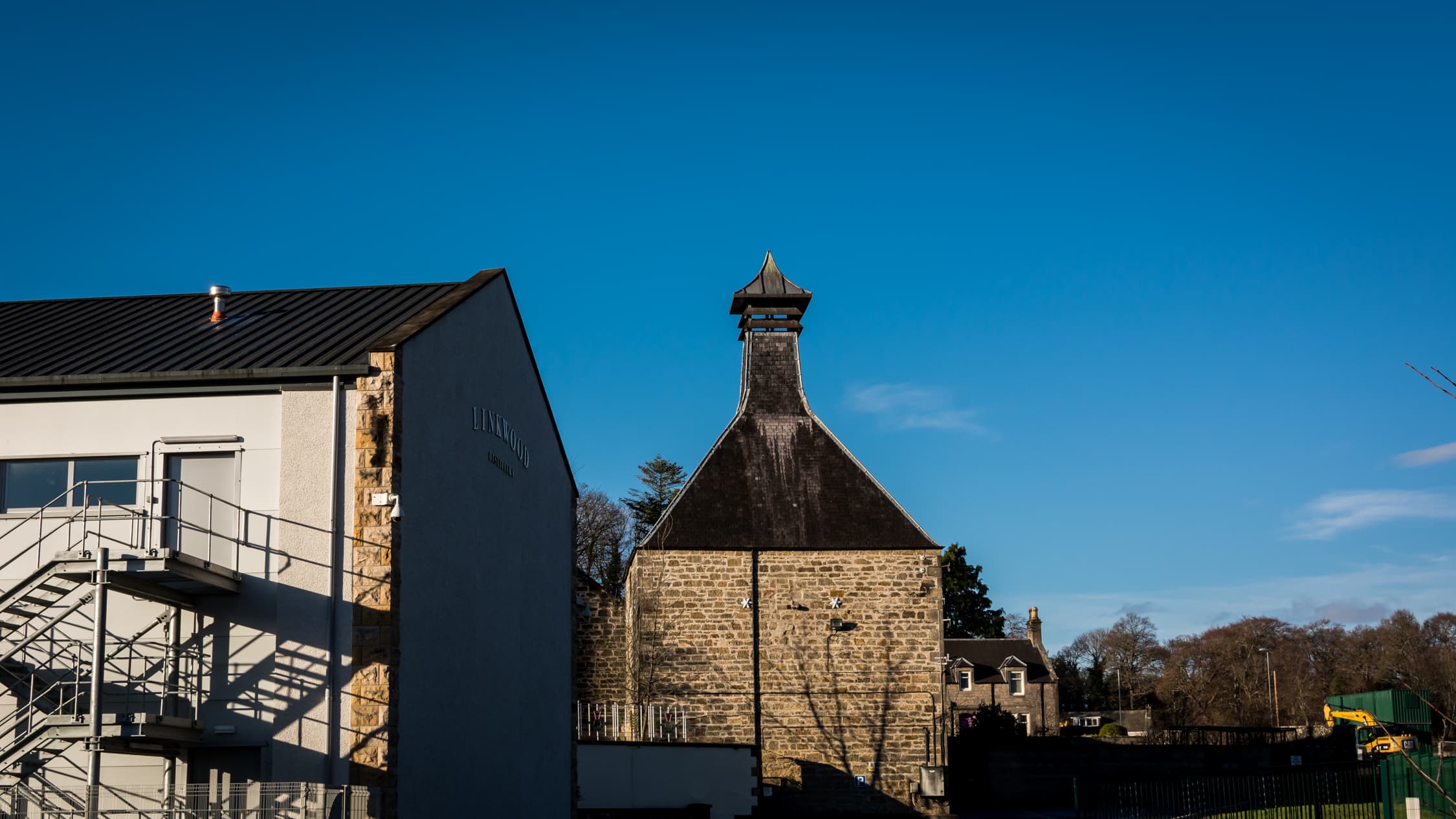 Linkwood distillery's pagoda-roofed kiln on the edge of Elgin