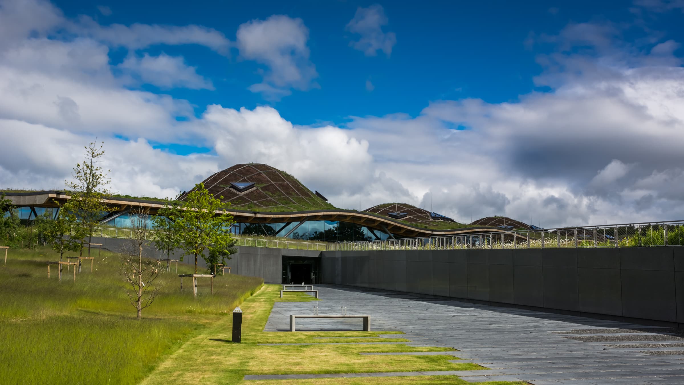 The turf-roofed Macallan distillery and visitor experience on the Easter Elchies estate