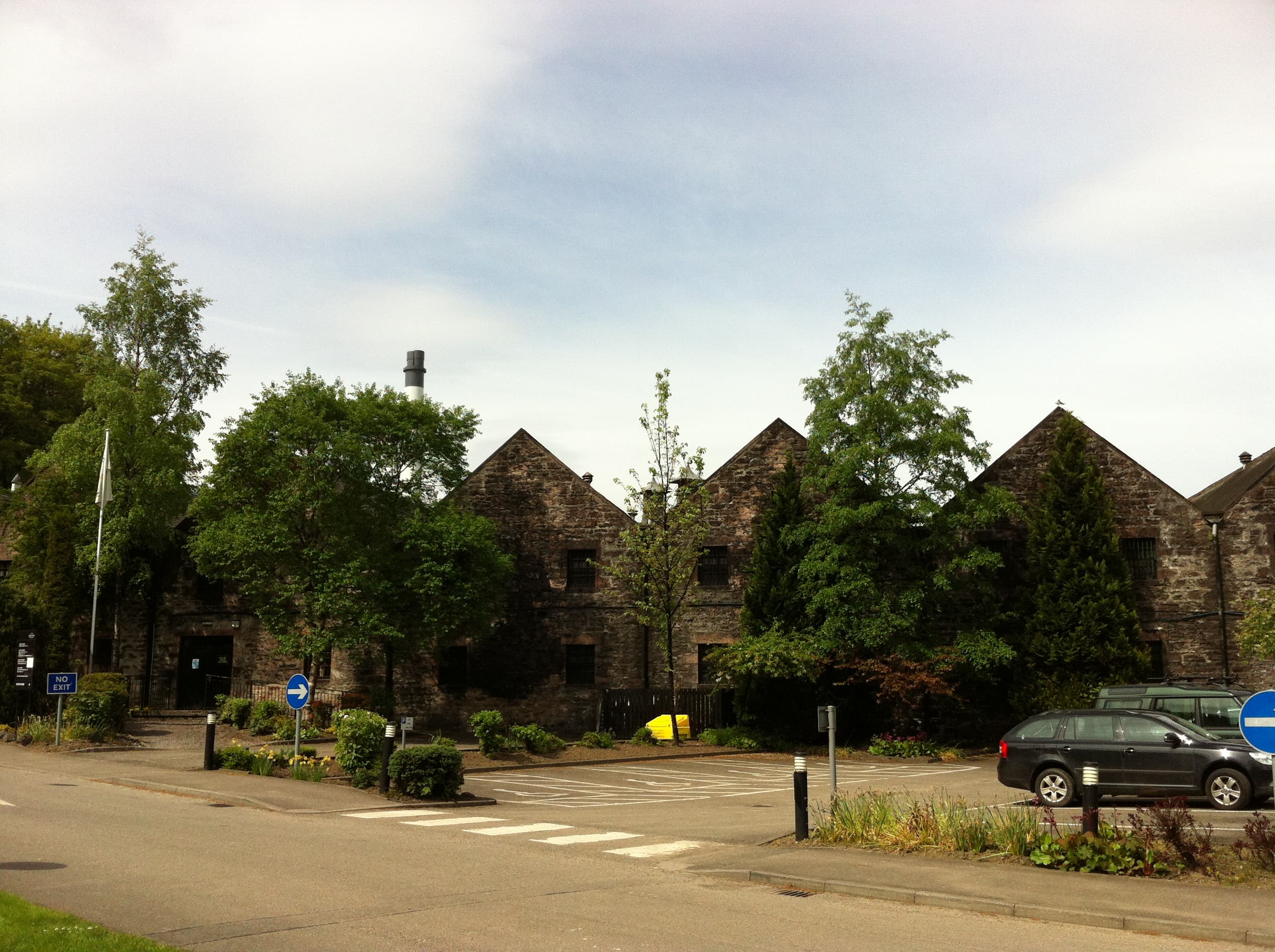 The stone gables of Glen Ord distillery at Muir of Ord