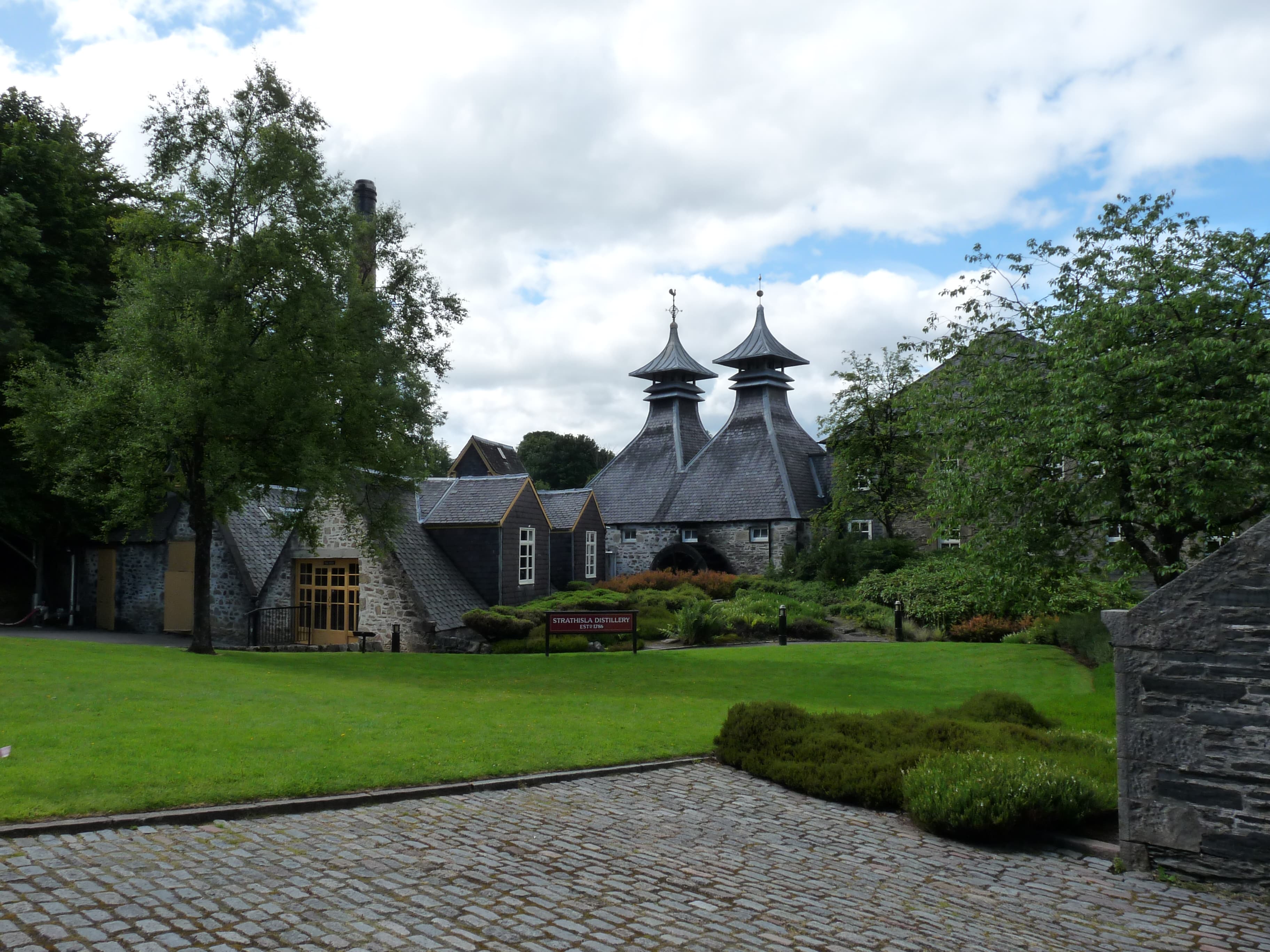 The twin pagoda roofs at Strathisla distillery in Keith