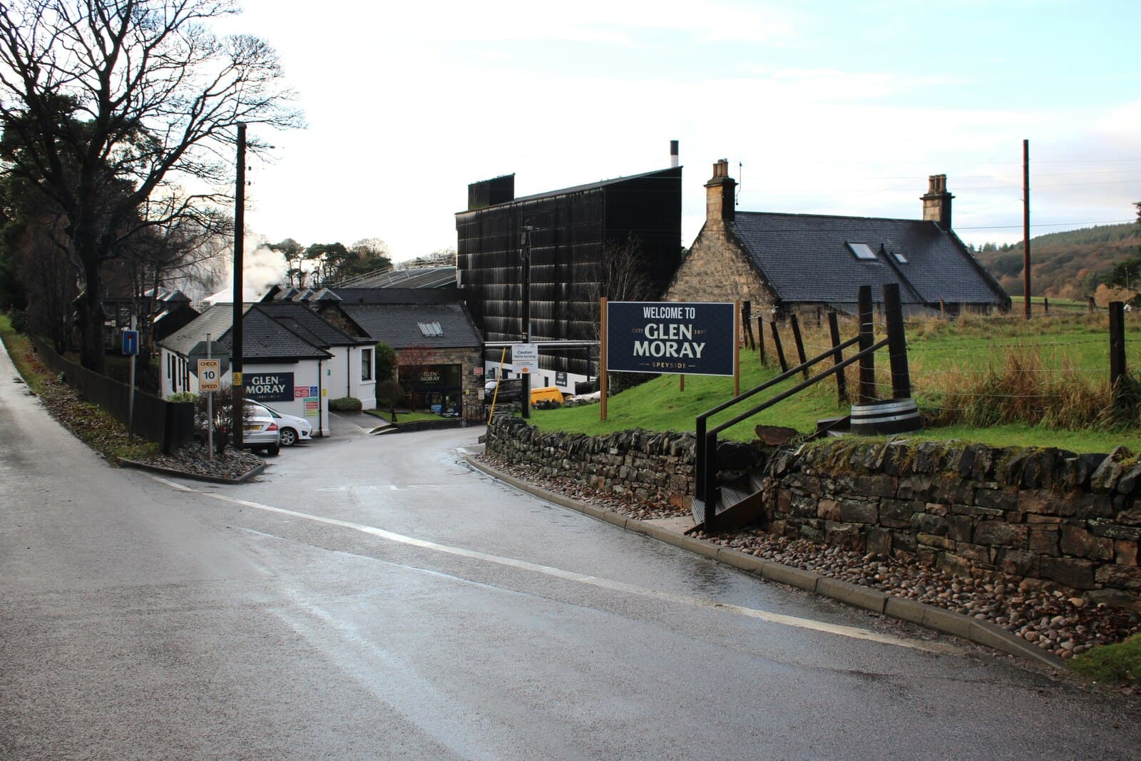 The entrance to Glen Moray distillery on the edge of Elgin