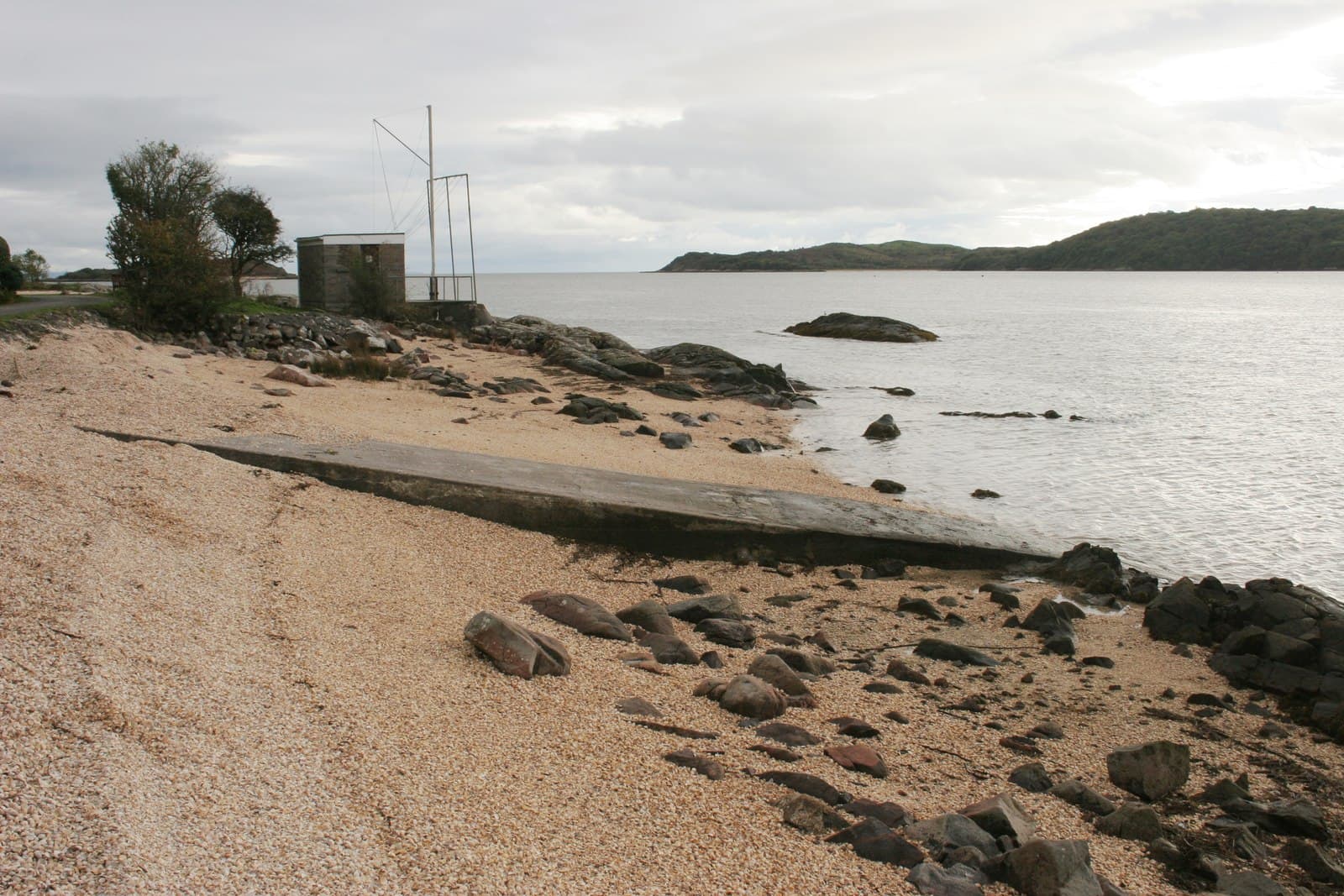 A beach of cockle shells at Kippford on the Solway coast