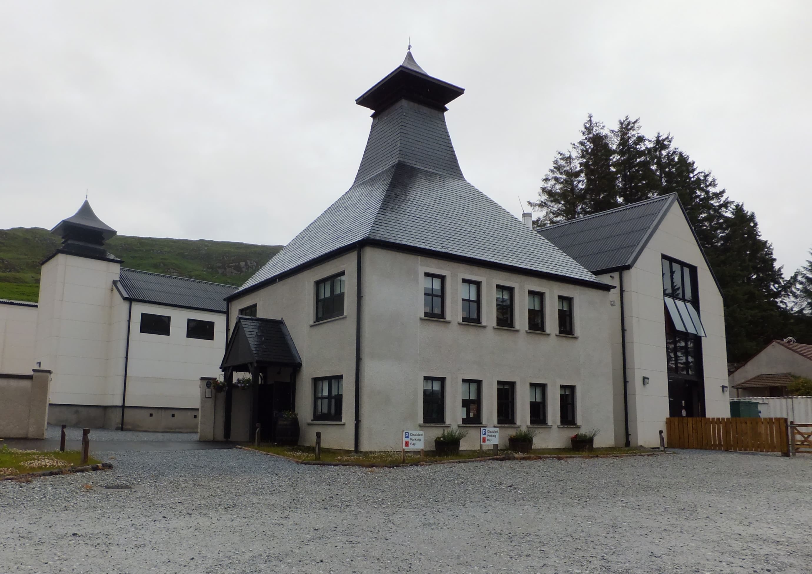 Ardnamurchan distillery's pagoda-topped still house at Glenbeg