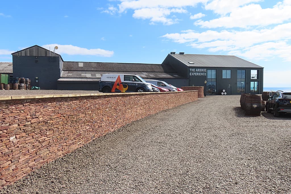 The Arbikie distillery buildings and visitor entrance in Angus