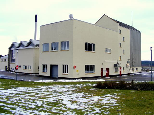 The main production block at Aultmore distillery near Keith